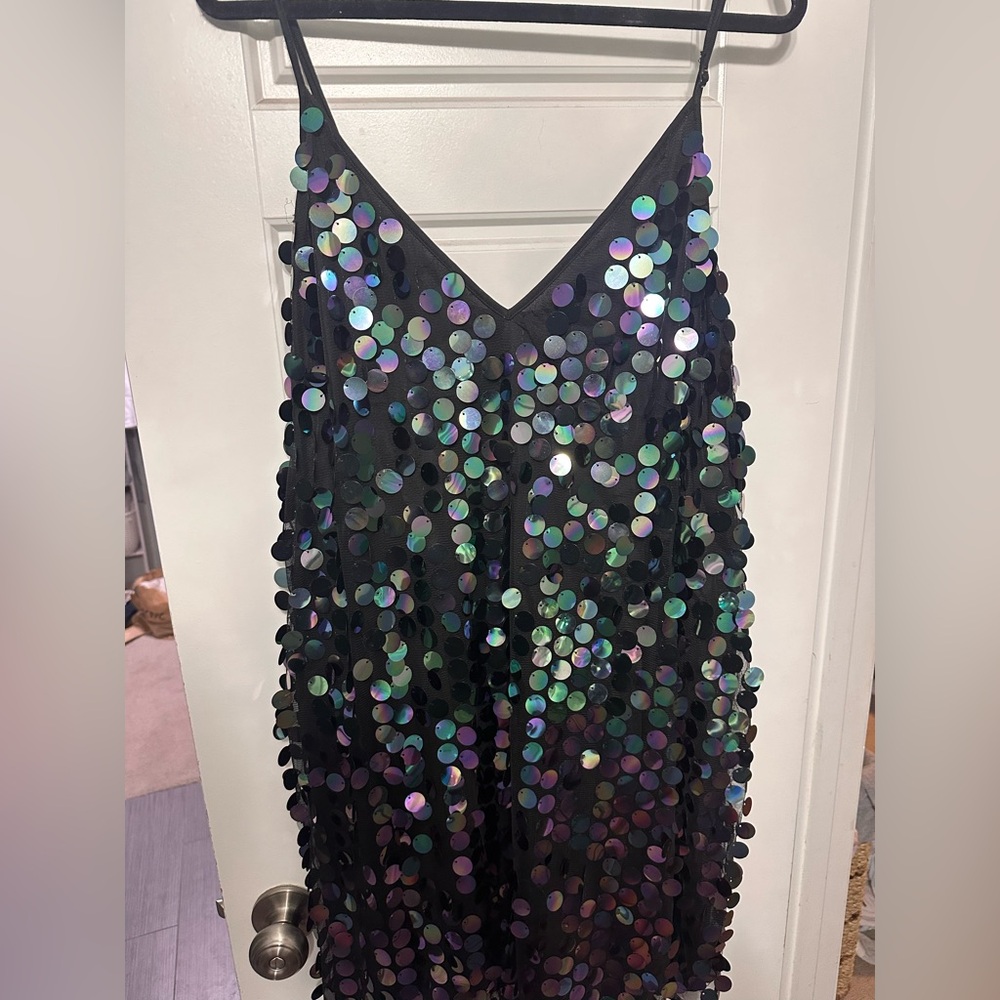 Plus size women's sequin dress